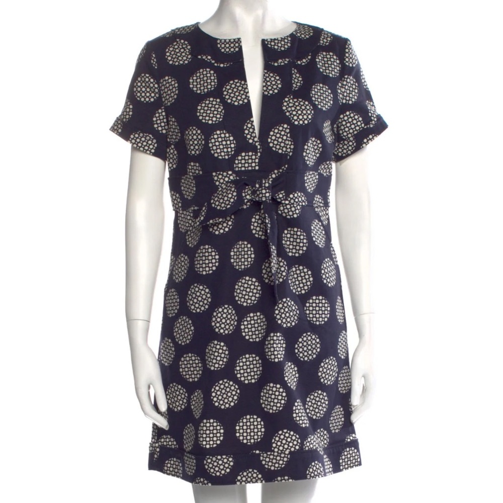 Red Valentino Navy and White Polka Dot Dress